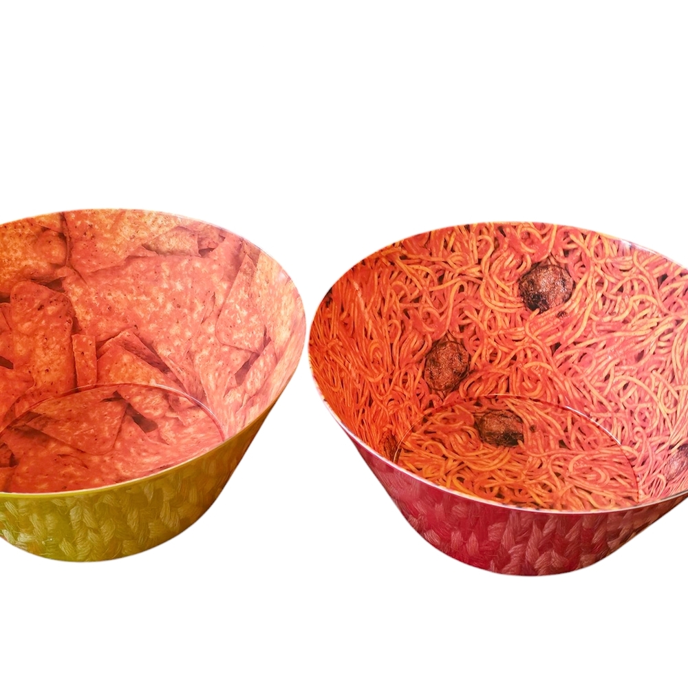 Fun Doritos And Spaghetti & Meatballs Melamine Serving Bowls